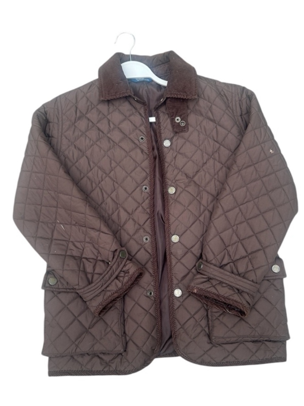 Polo Ralph Lauren Quilted Barn Jacket Brown Corduroy Collar Women’s Barn Coat